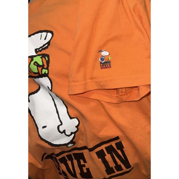 Levi's Snoopy Collab Orange T Shirt Dive In Size Large - Picture 5 of 6